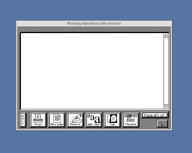 The Writing Machine interface on a Macintosh computer