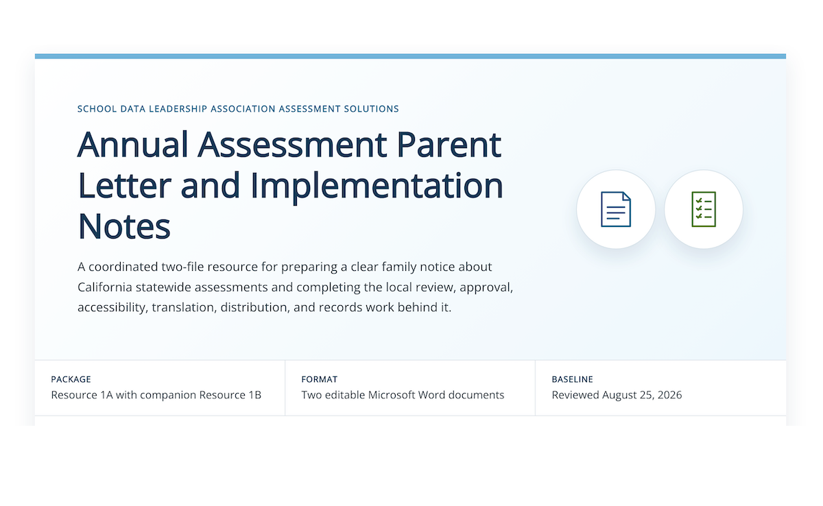 Annual Assessment Parent Letter