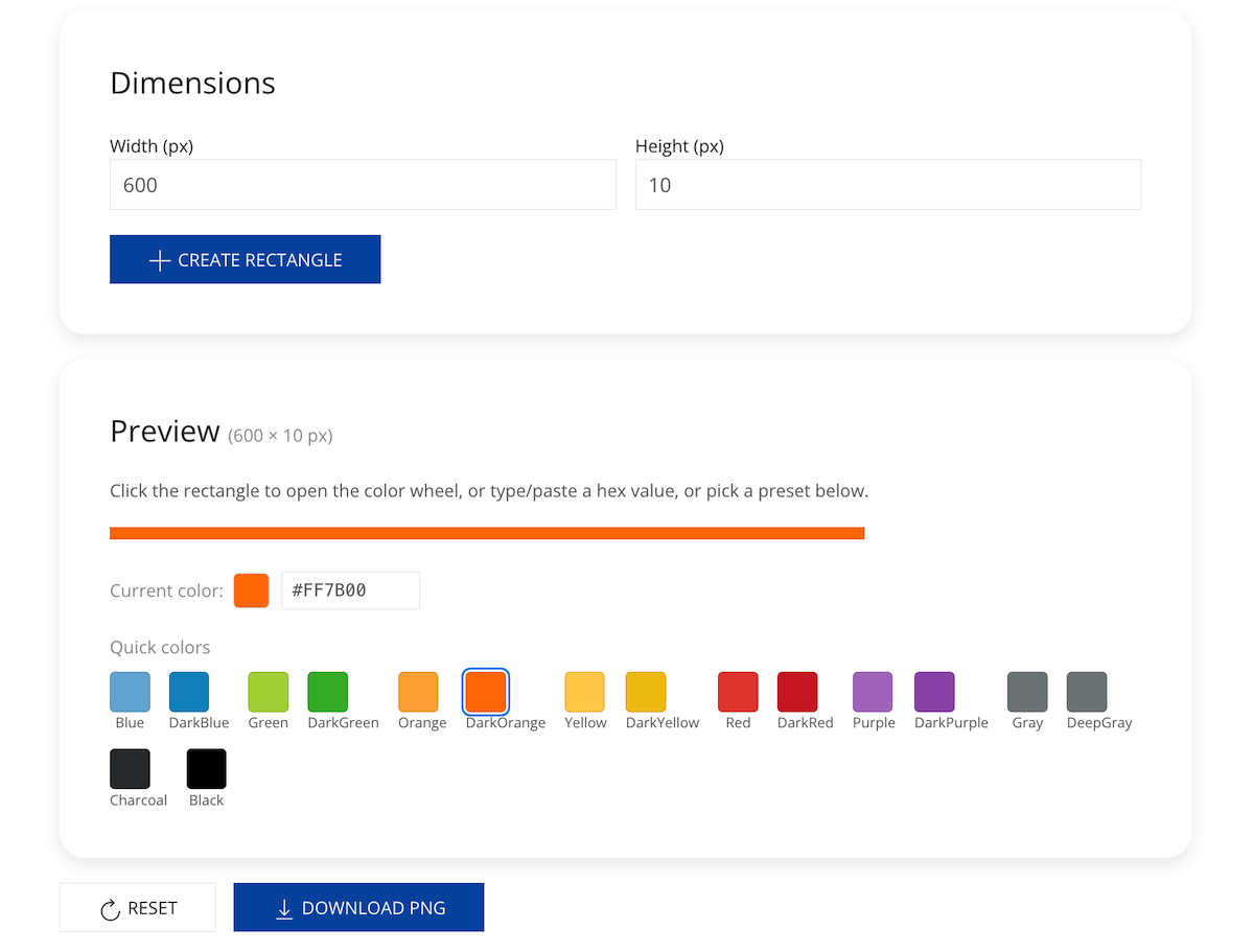 Color Rectangle PNG maker
