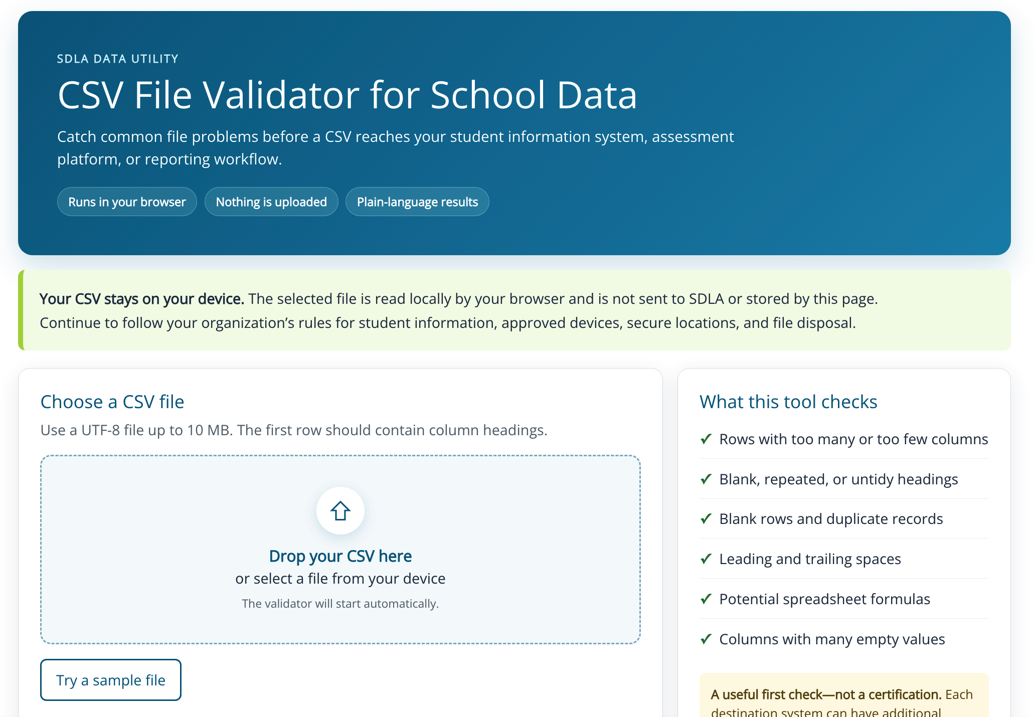 CSV Validator Tool