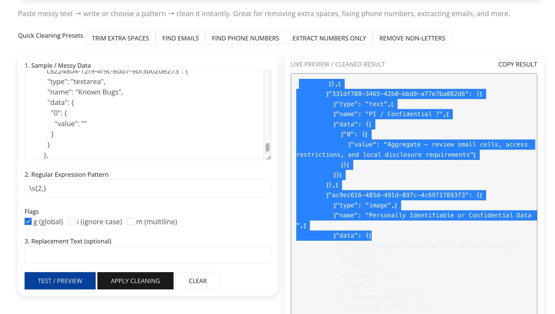 Regular Expression Builder