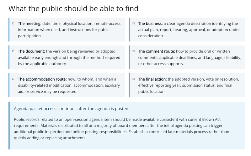 What the publich should be able to find
