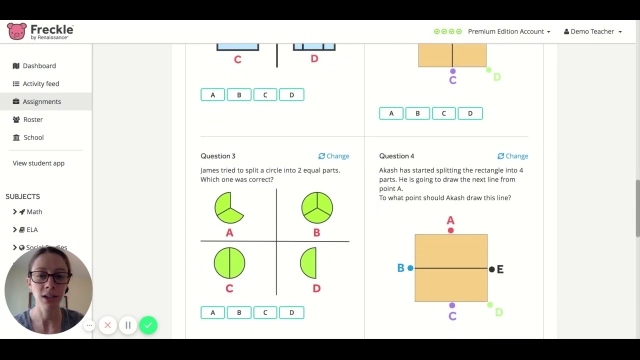 Freckle Teacher Dashboard