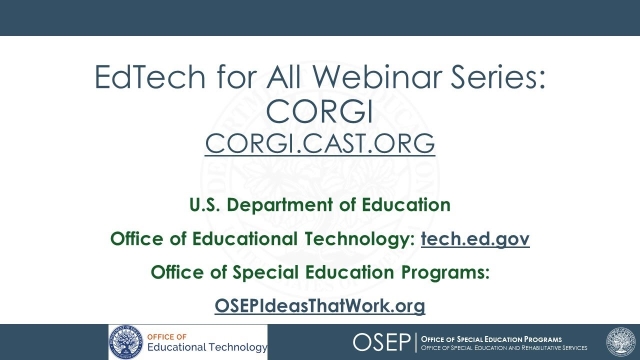 EdTech for All Webinar Series: CORGI