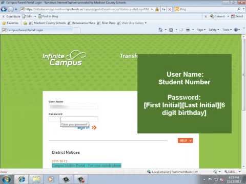 Infinite Campus Parent Portal - Student Version