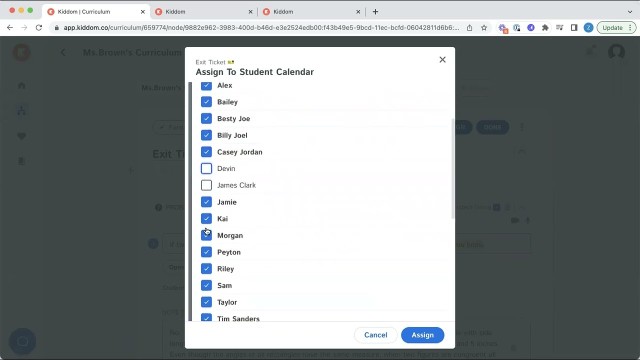Assigning Activities Through the Planner and Curriculum Tabs