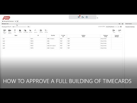 ADP: How To Approve A Full Building of Timecards