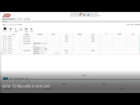 ADP: How To Record A Sick Day