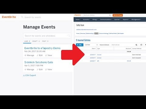Demo: eTapestry Eventbrite Integration