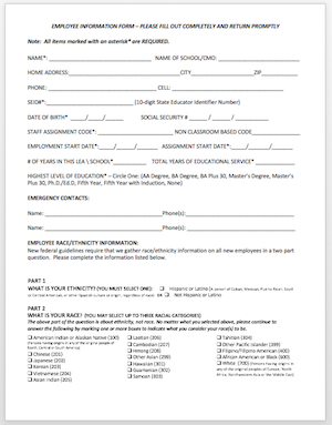 CALPADS Employee Information Form